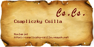 Csapliczky Csilla névjegykártya